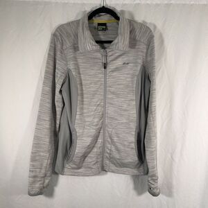 Koppen Jacket Women's Large Grey Full Zip Long Sleeve Pockets Thumb Holes